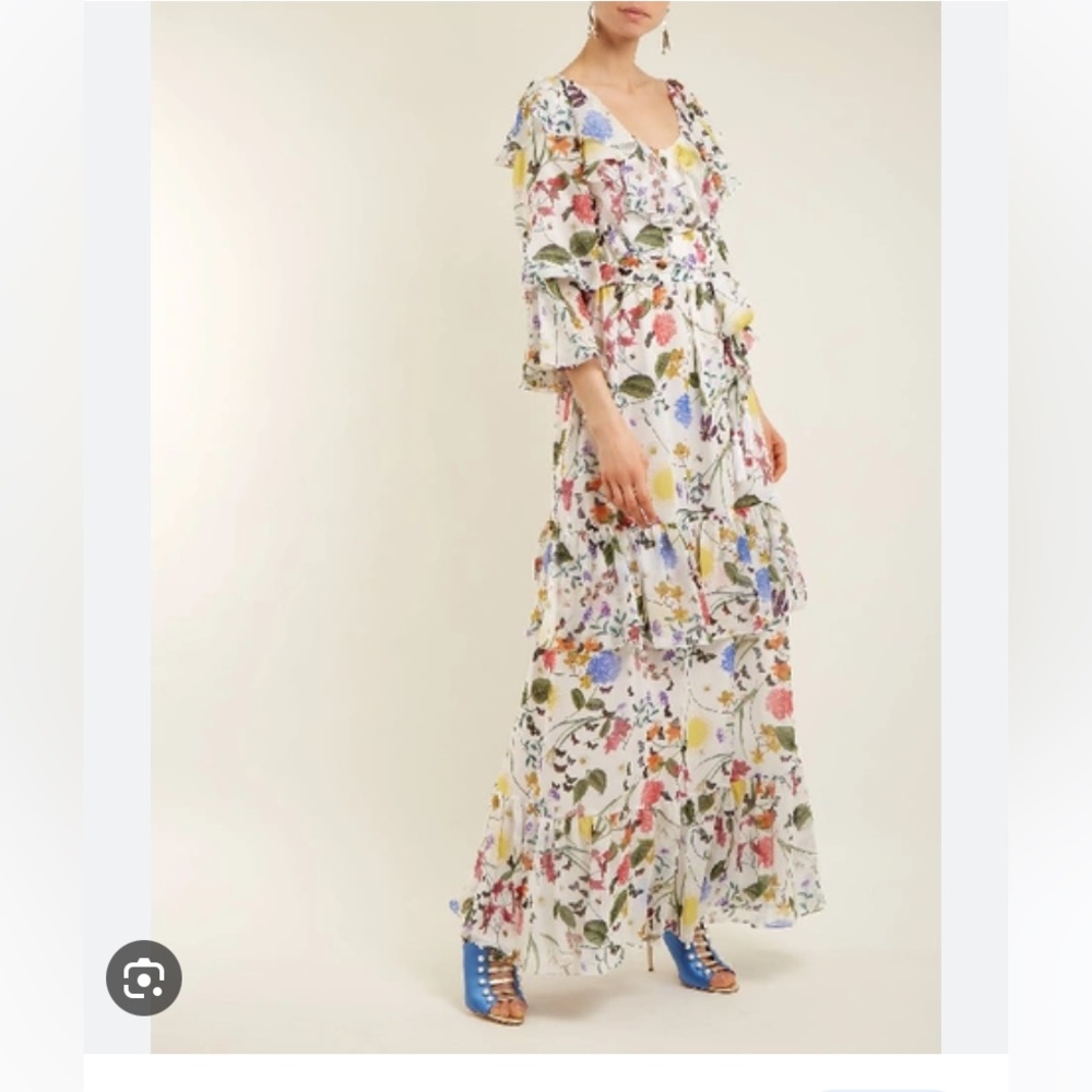 Borgo de Nor Margaux Ruffled Floral Maxi Dress